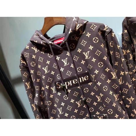 supreme x louis vuitton hoodie brown|supreme louis vuitton hoodie where to buy.